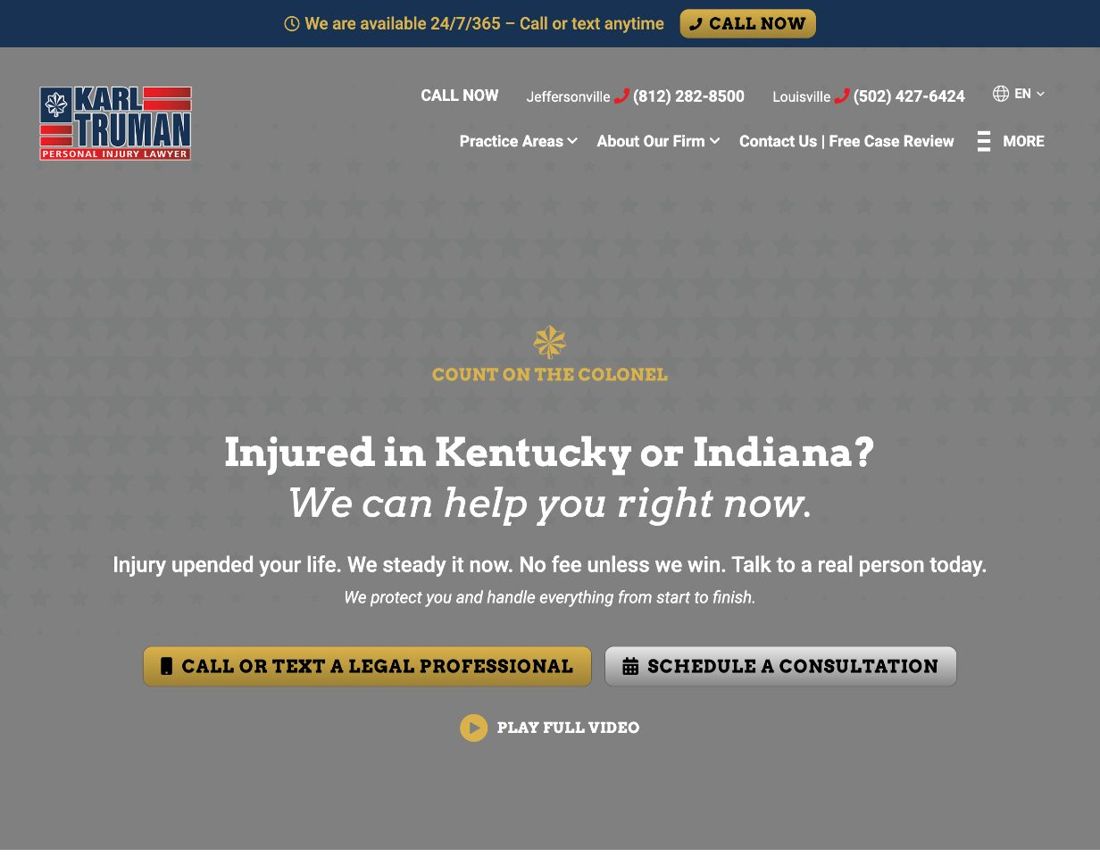 The Karl Truman Law Office website